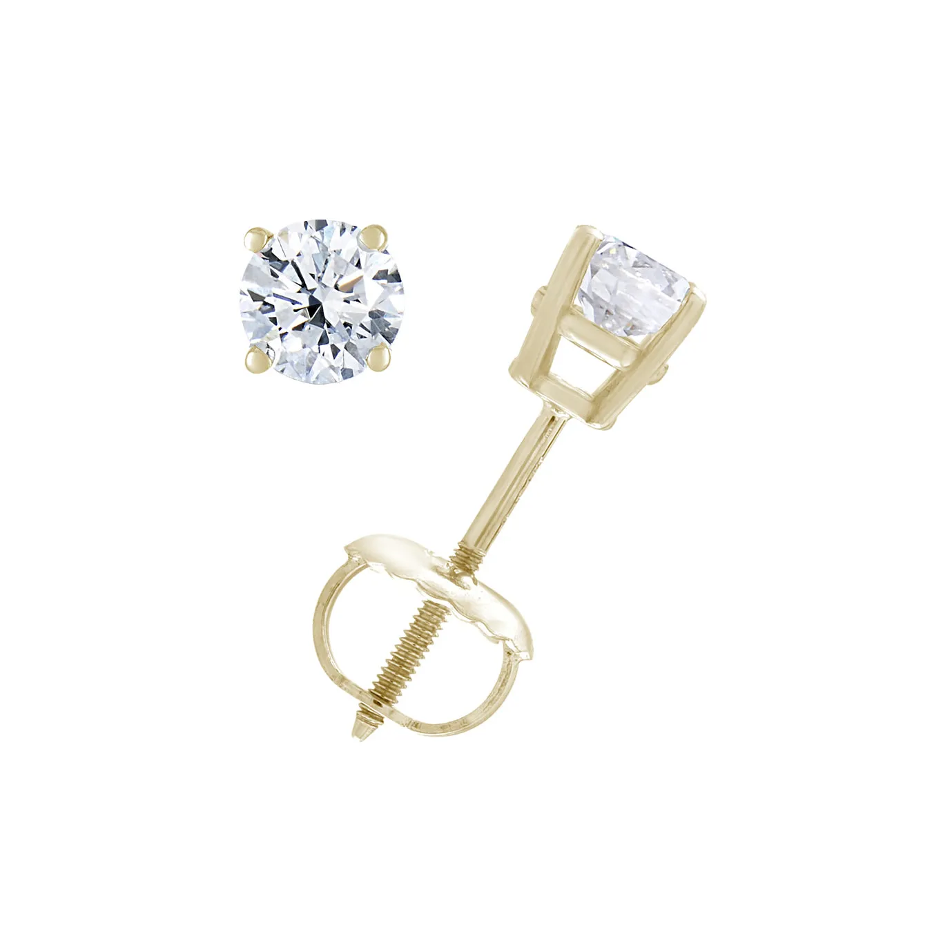 1/4 cttw Diamond Solitaire Studs in 14K Yellow Gold