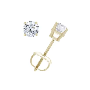 1/4 cttw Diamond Solitaire Studs in 14K Yellow Gold