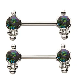 14G Versed CZ Nipple Ring Barbell