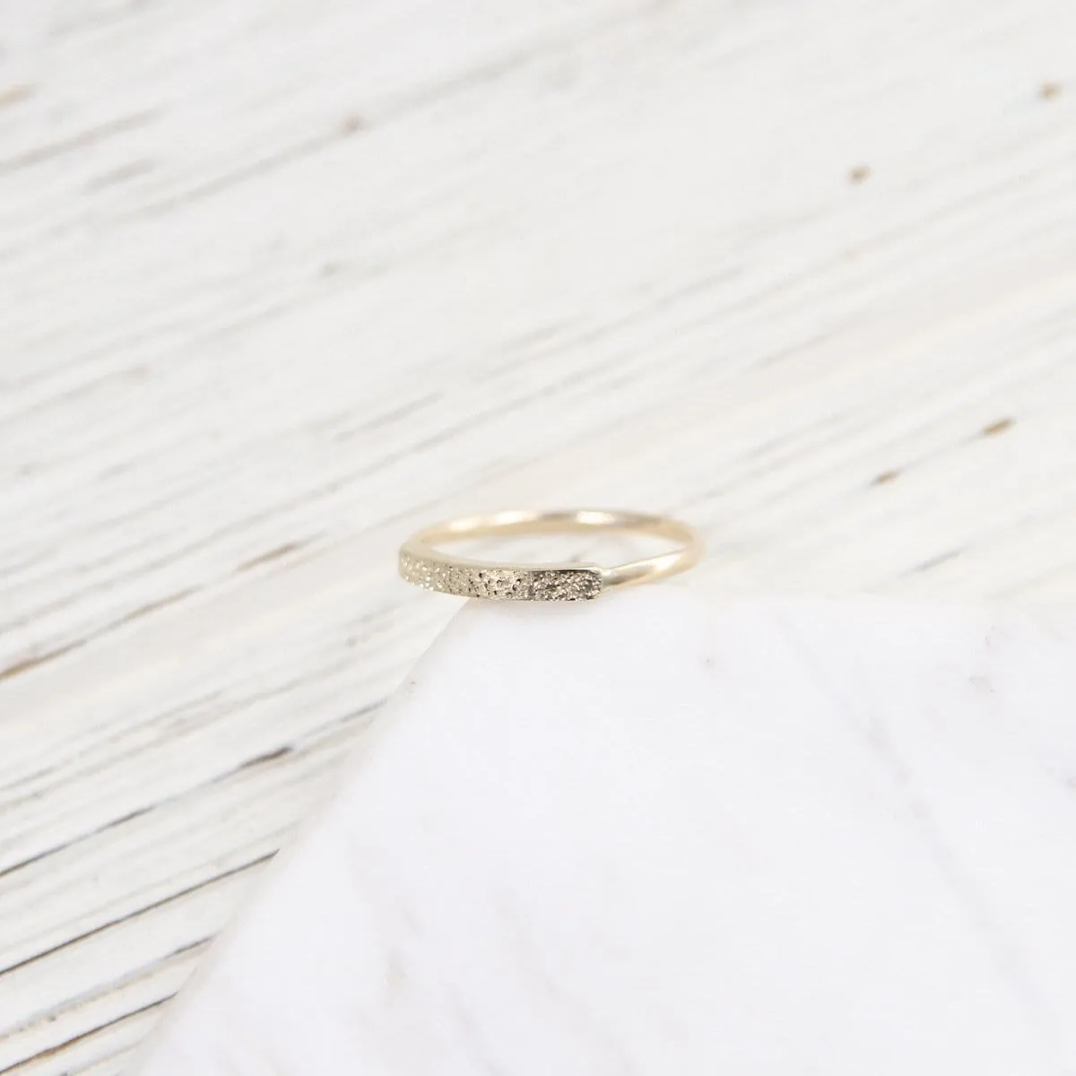 14K Diamond Dusted Narrow Ring