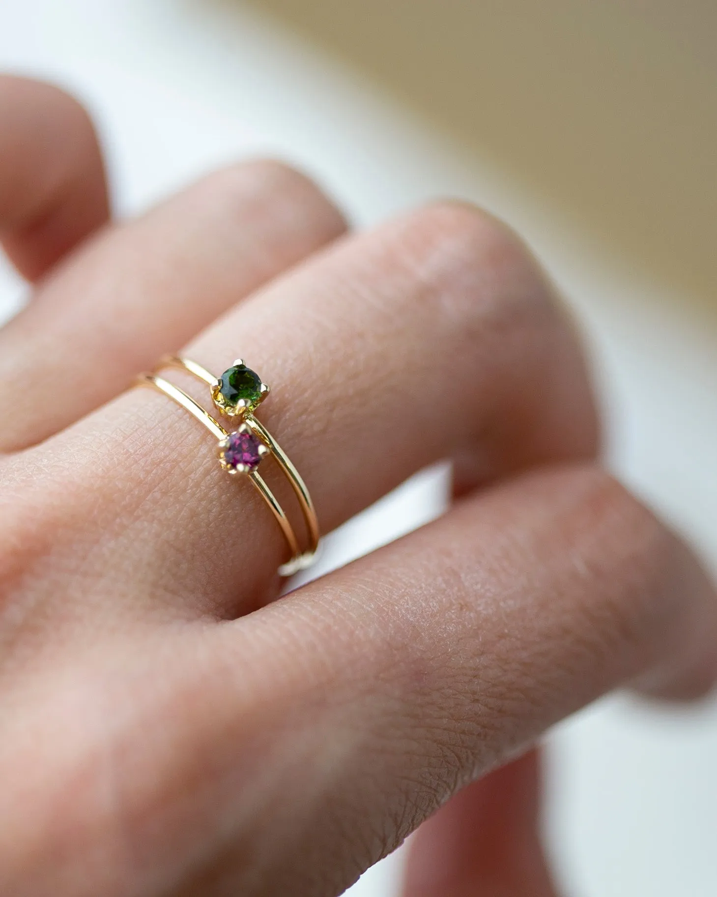 14k Gold Solitaire Birthstone Ring