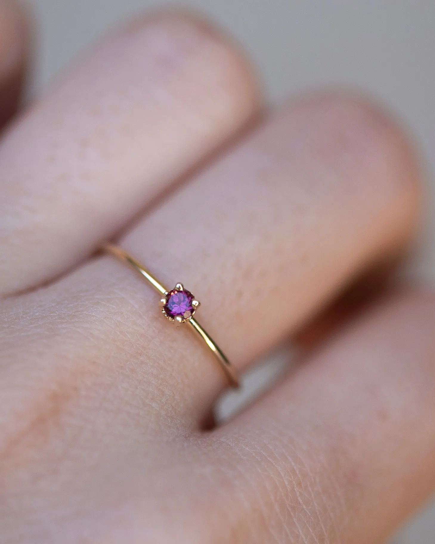 14k Gold Solitaire Birthstone Ring