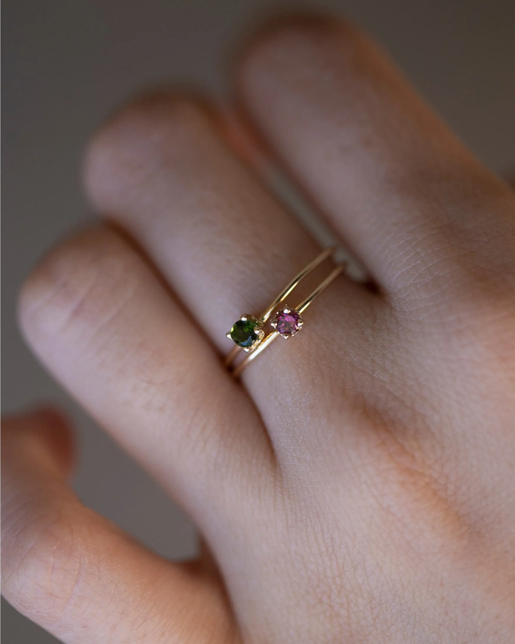 14k Gold Solitaire Birthstone Ring