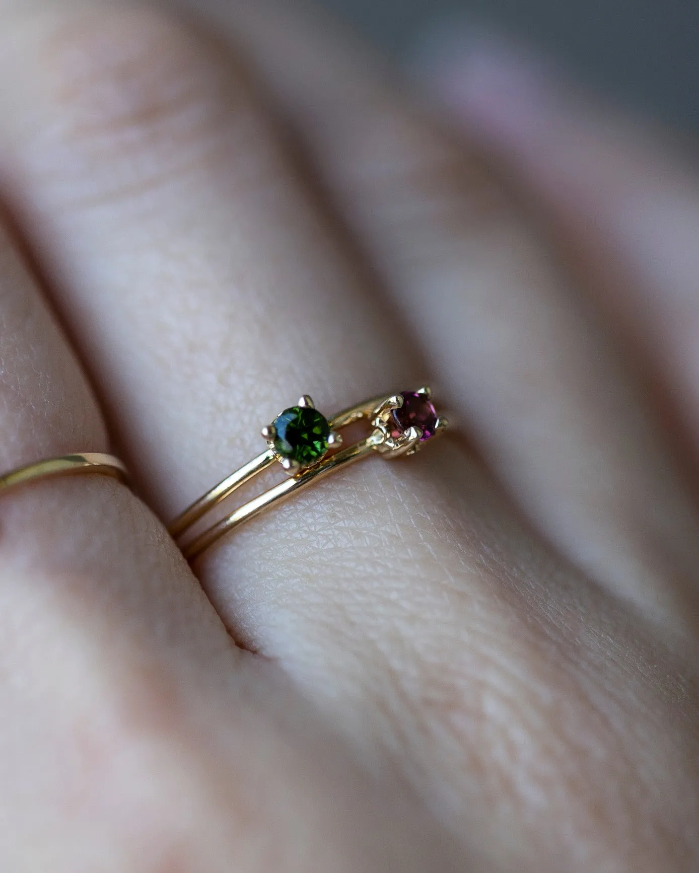 14k Gold Solitaire Birthstone Ring