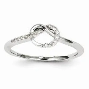 14k White Gold Diamond w/Simple Twist Design Ring