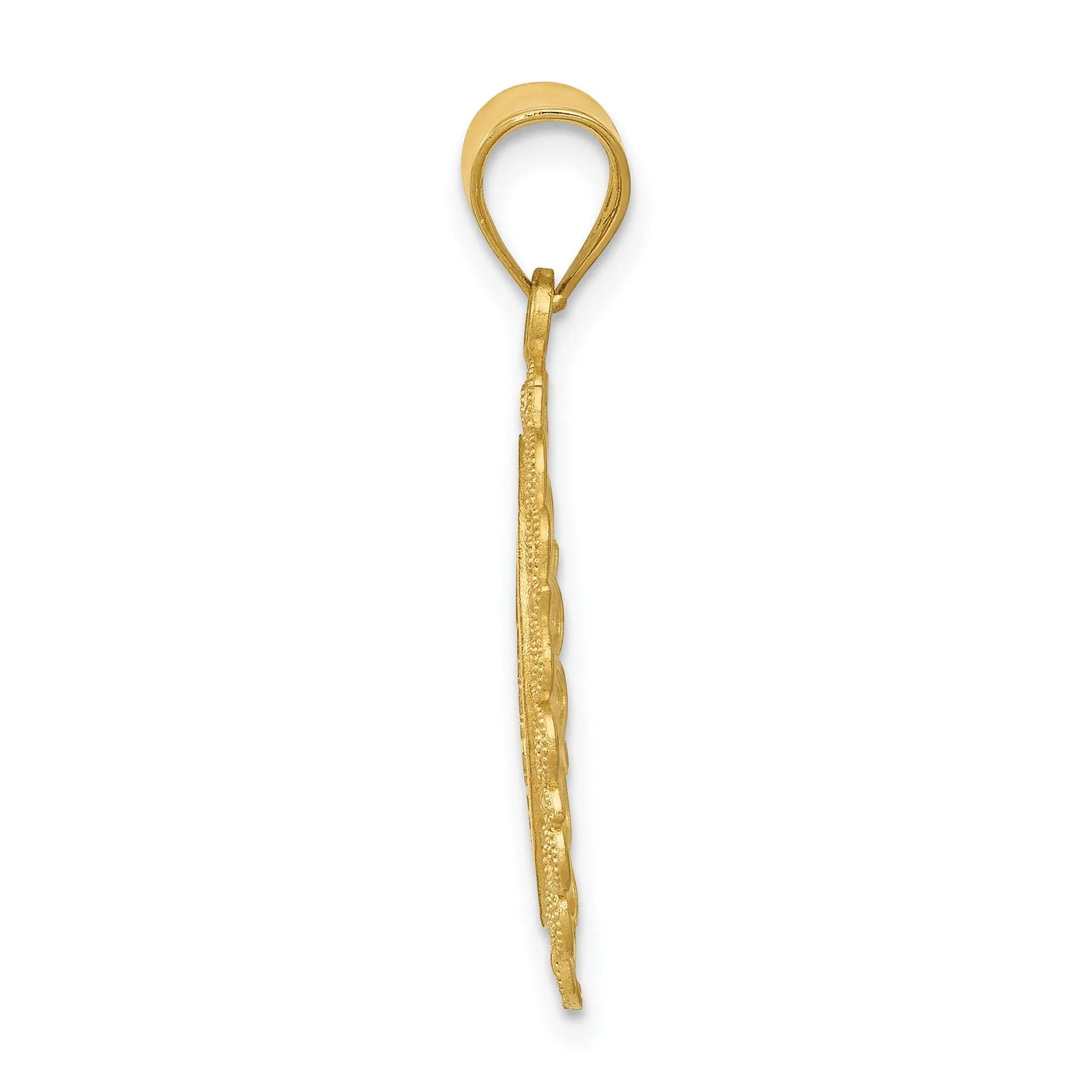 14k Yellow Gold Solid Scorpio Zodiac Pendant