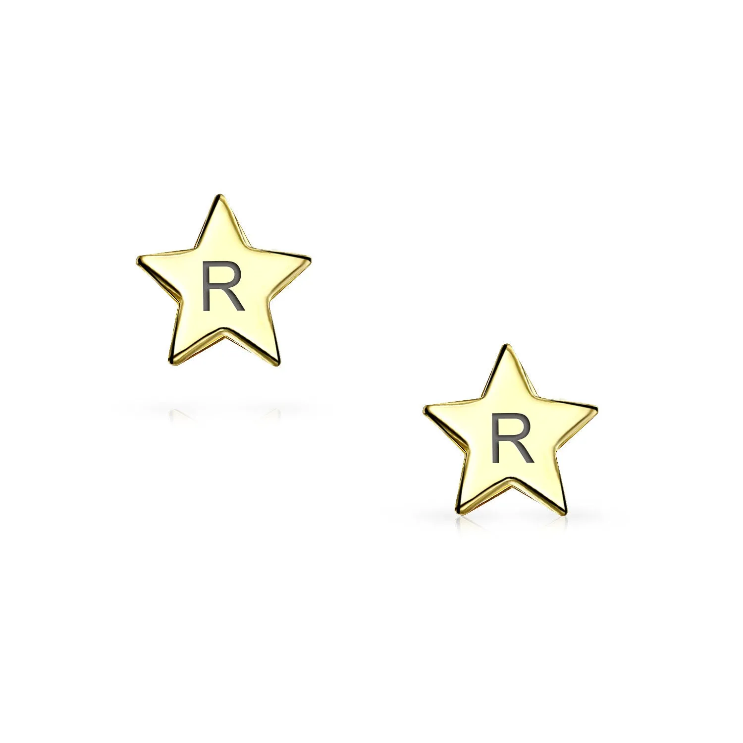 14K Gold USA Celestial Cartilage Ear Lobe Threader Tiny Star Stud Earrings