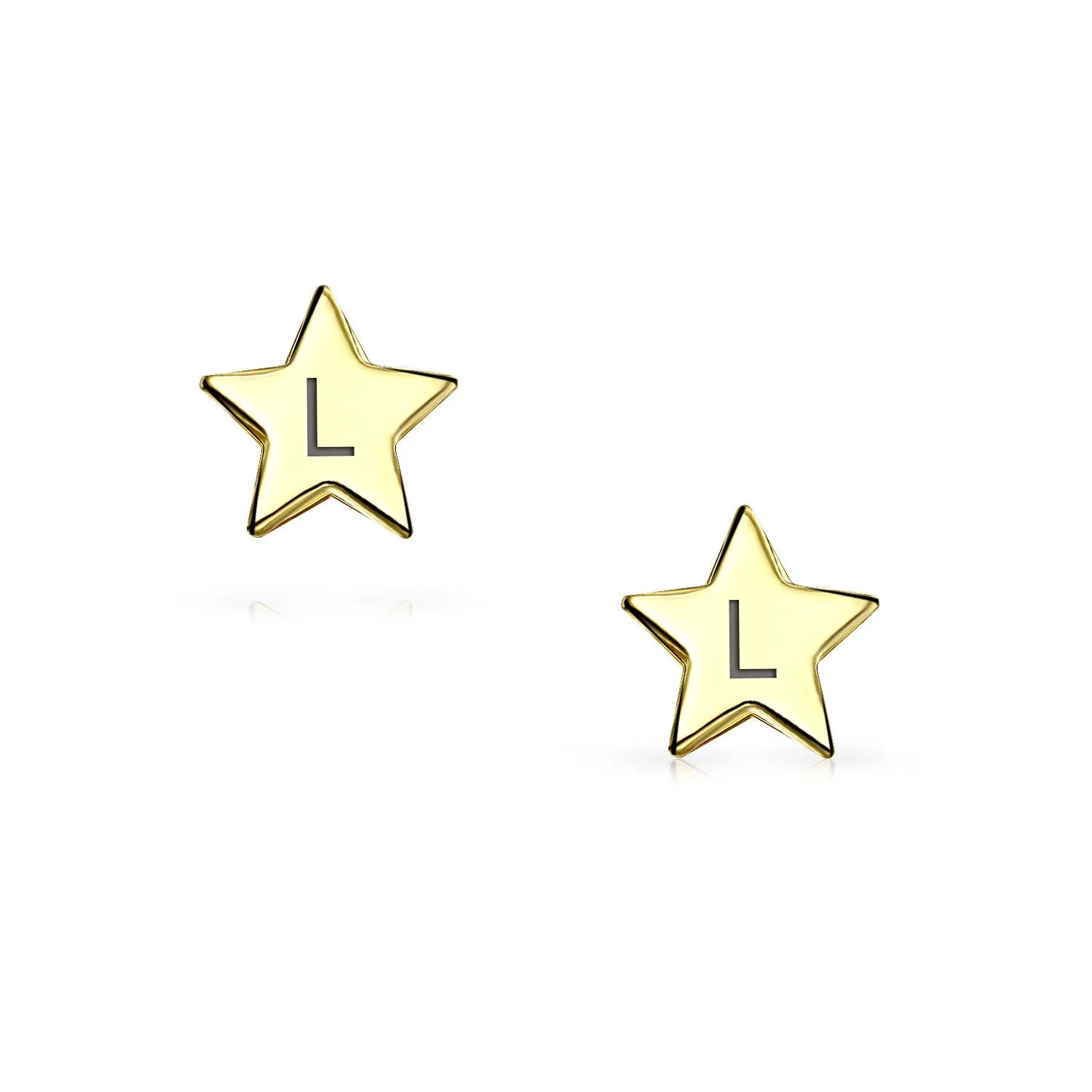 14K Gold USA Celestial Cartilage Ear Lobe Threader Tiny Star Stud Earrings