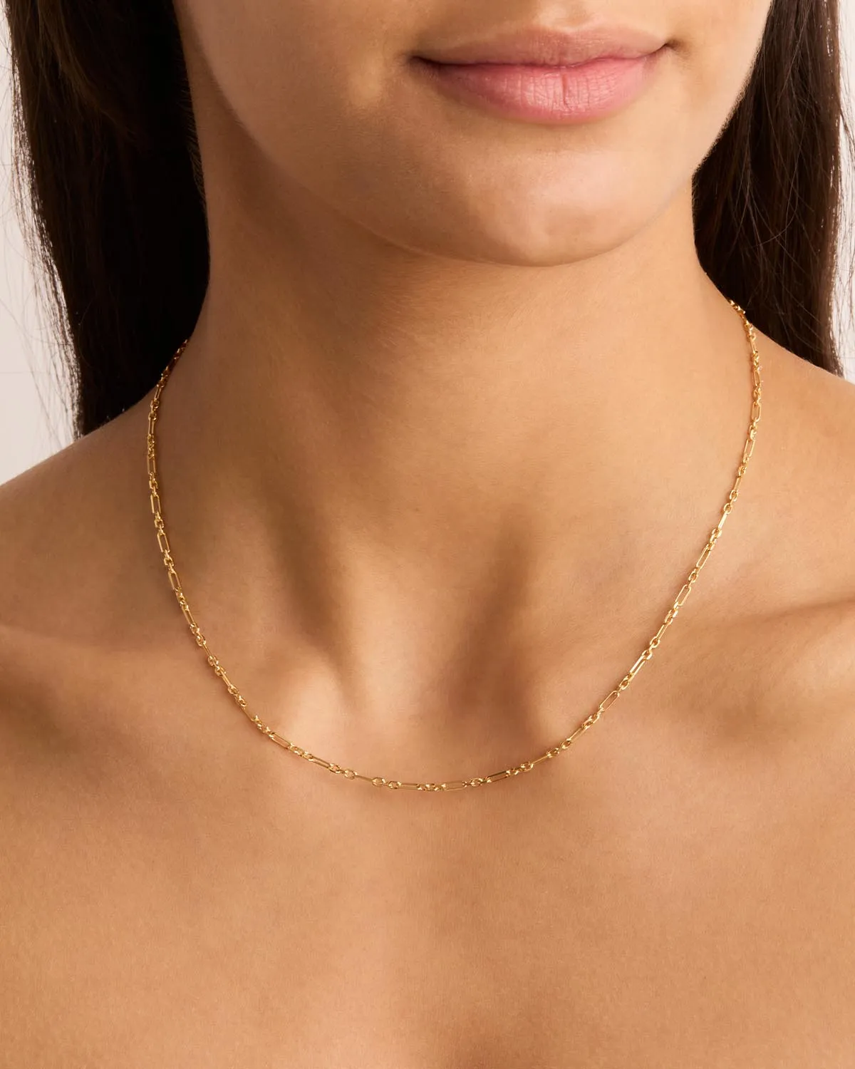 18k Gold Vermeil 19" Mixed Link Chain Necklace