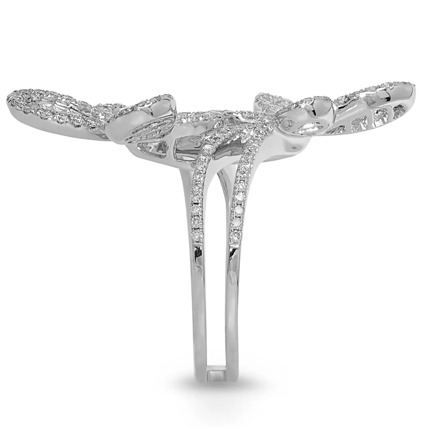 18Kt Butterfly Baguette Diamond Ring