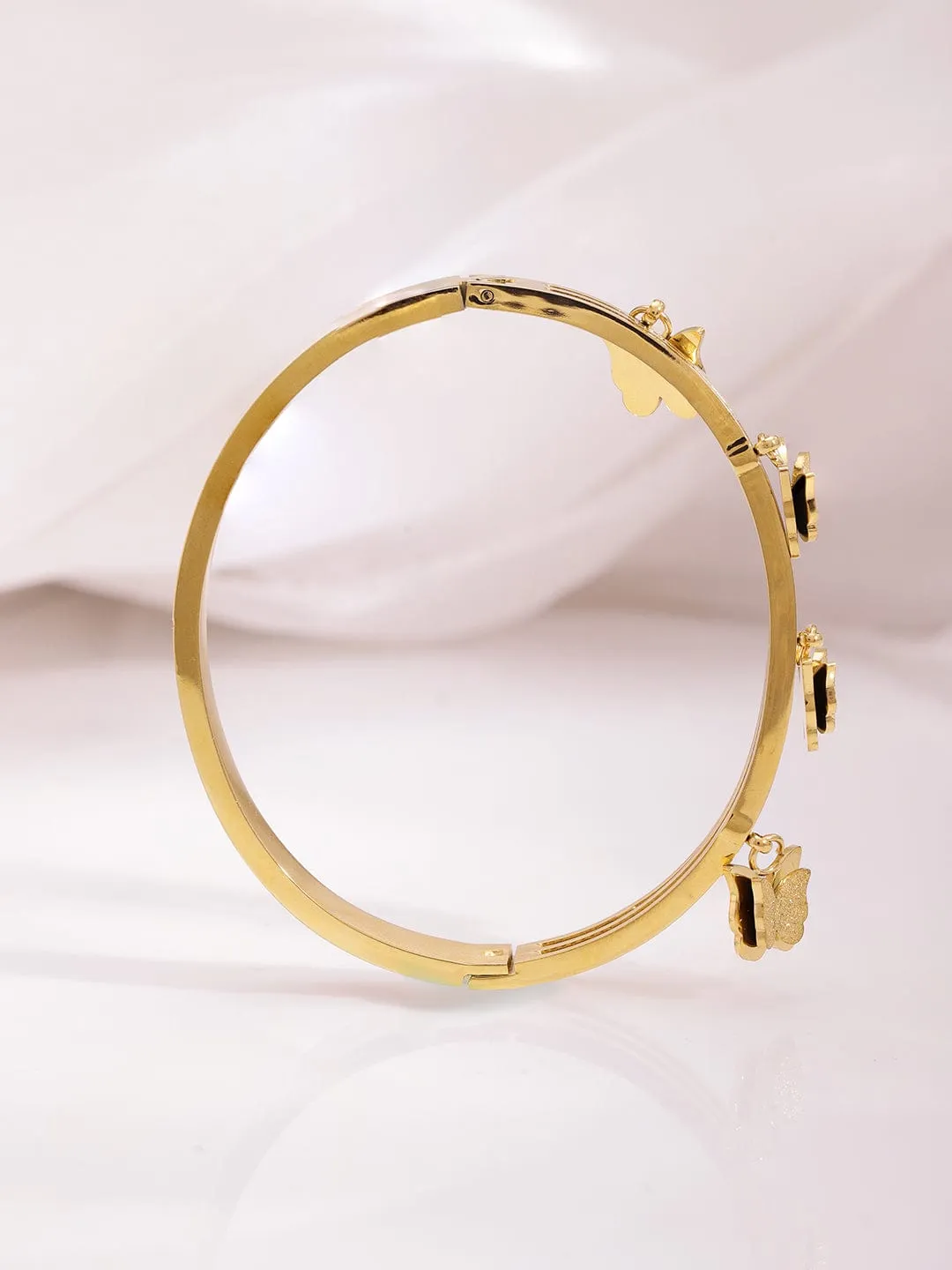 18KT Gold Plated Stainless Steel  Tarnish Free Waterproof Demi-Fine Kada Bracelet