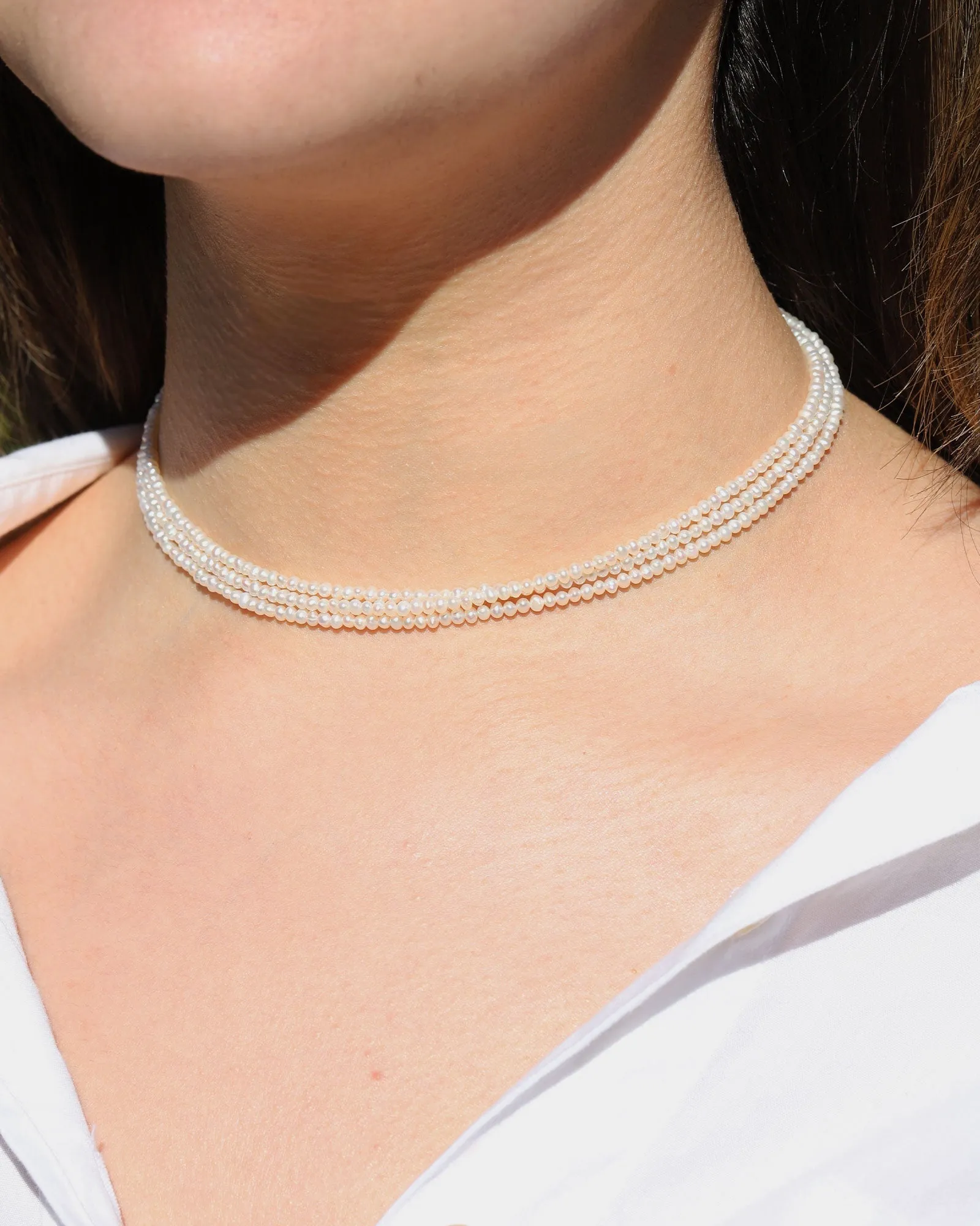 3 Row Pearl Necklace