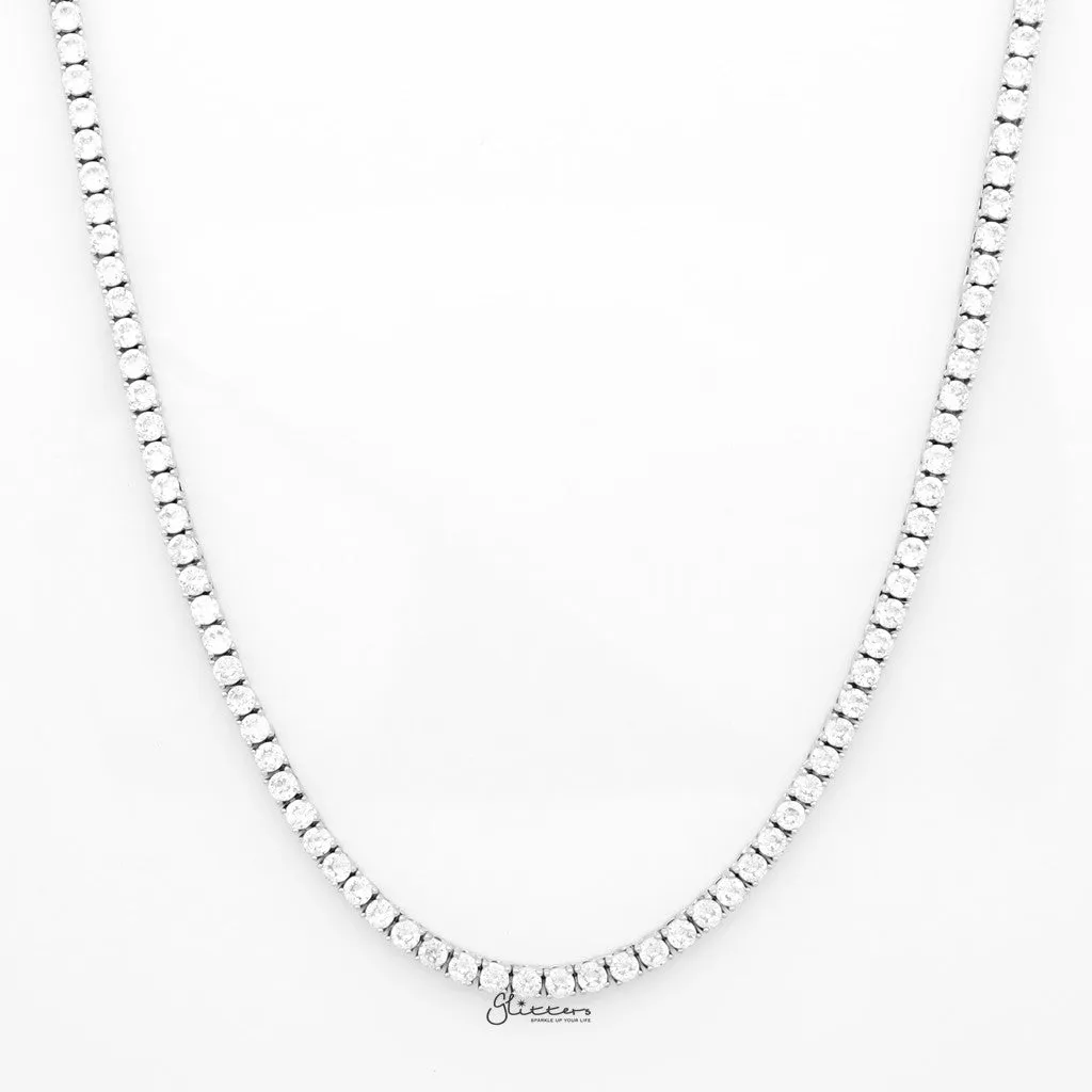 3mm Round Cut C.Z Tennis Necklace