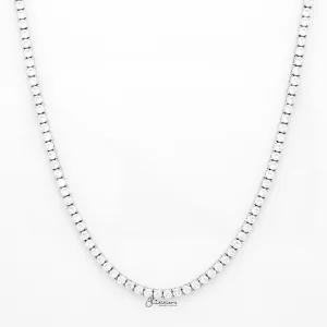 3mm Round Cut C.Z Tennis Necklace