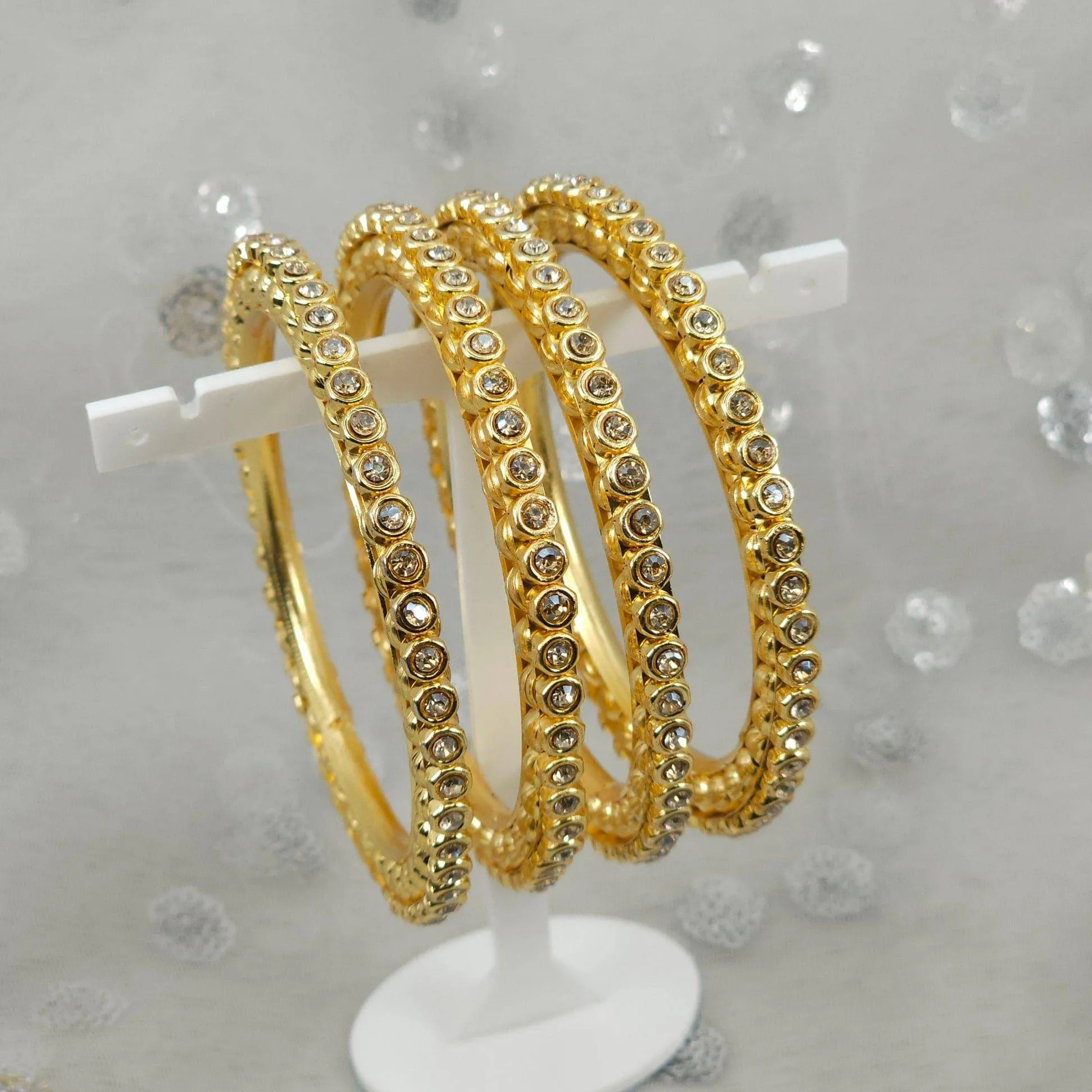 4 Pcs Gold plated Zircon bangles