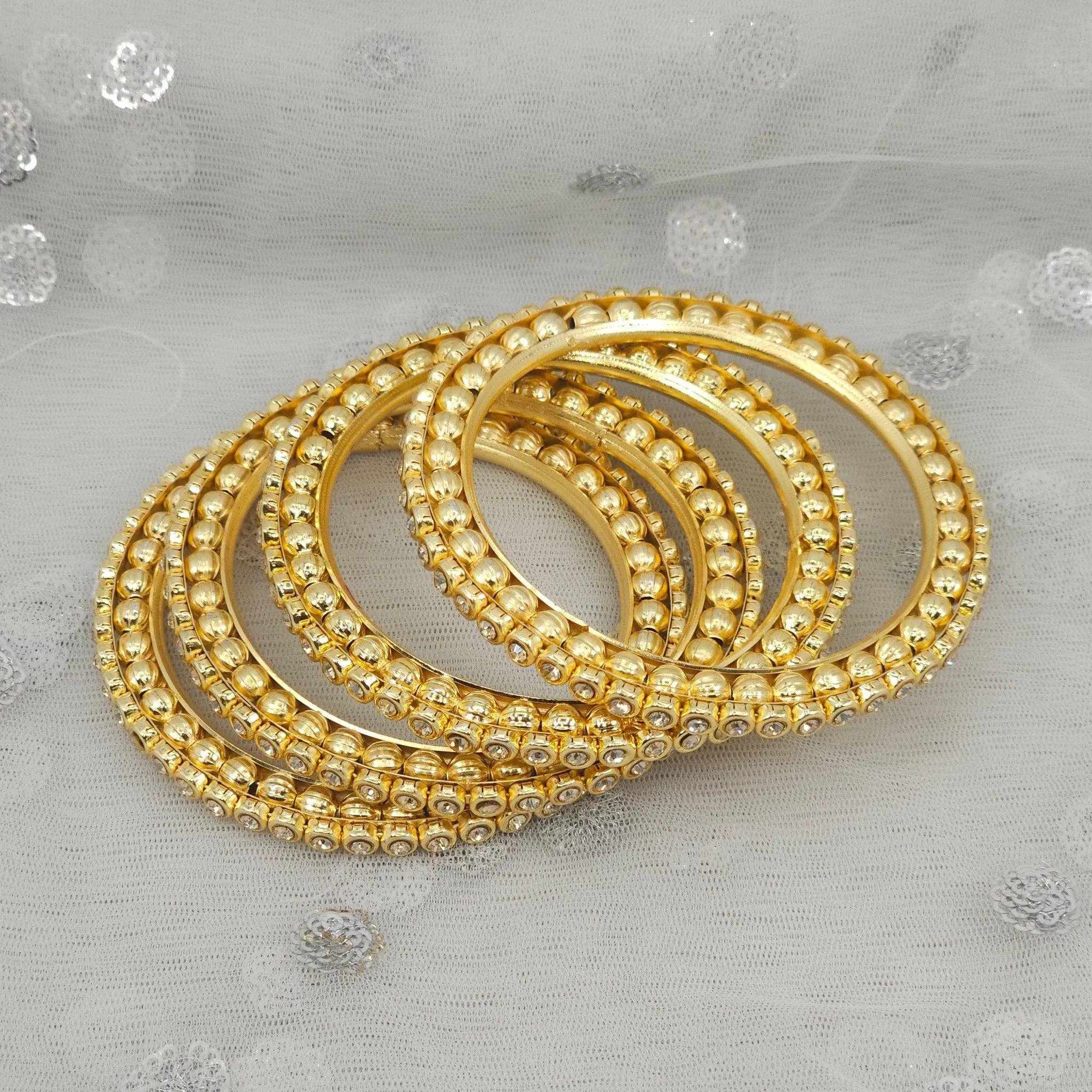 4 Pcs Gold plated Zircon bangles