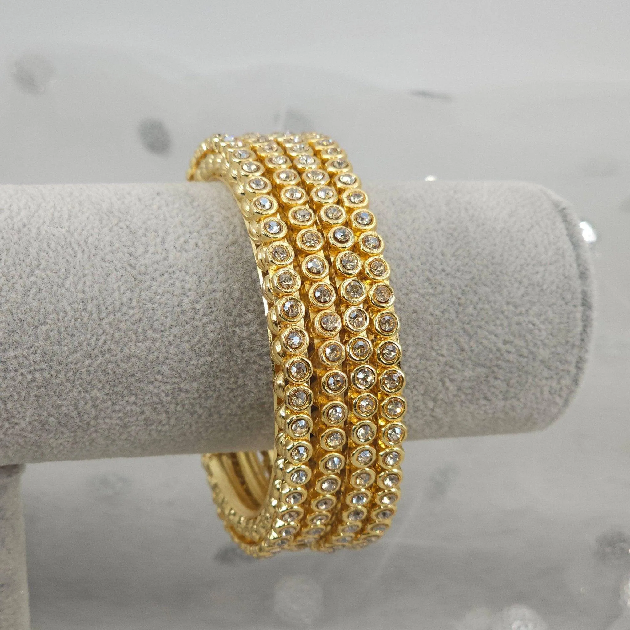 4 Pcs Gold plated Zircon bangles