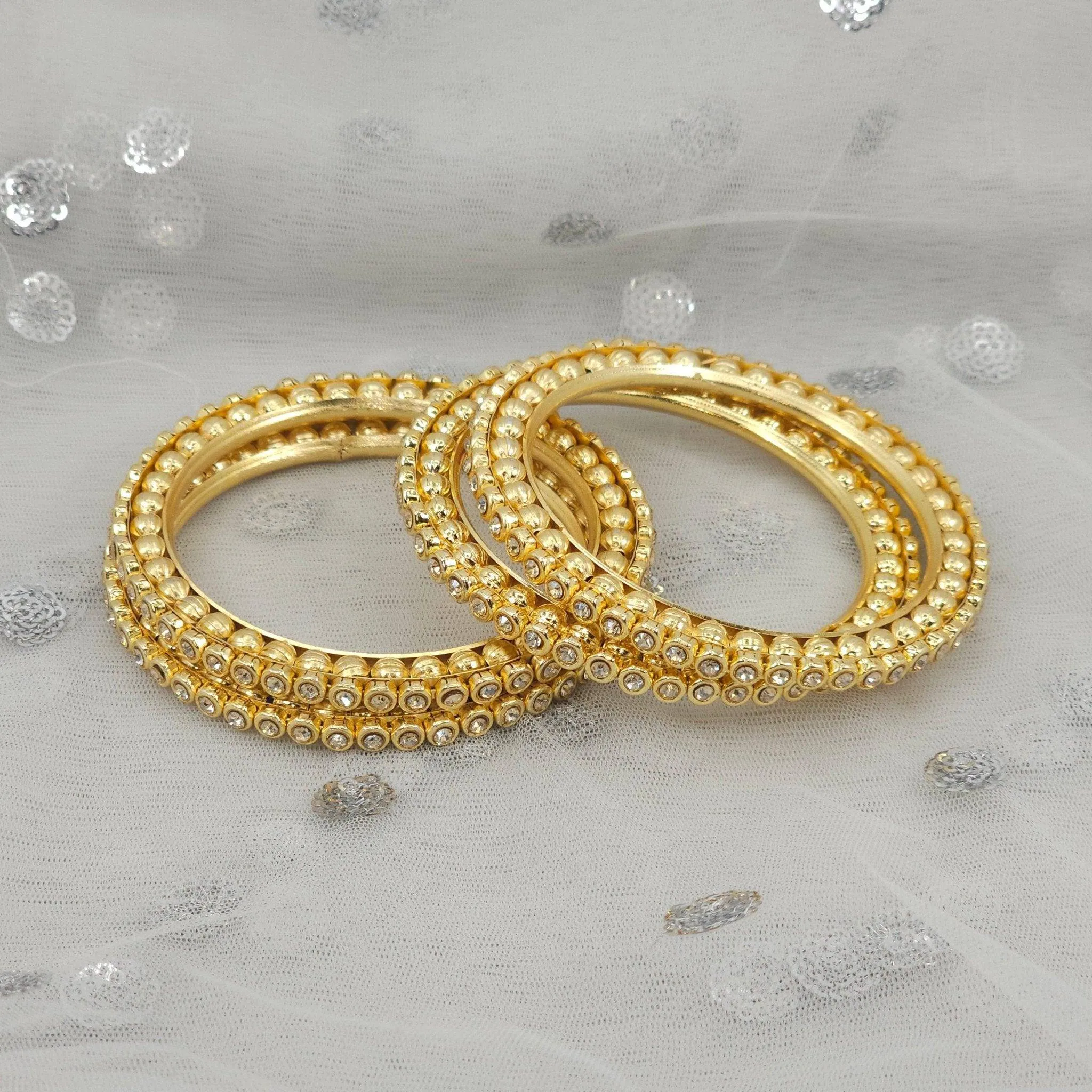 4 Pcs Gold plated Zircon bangles