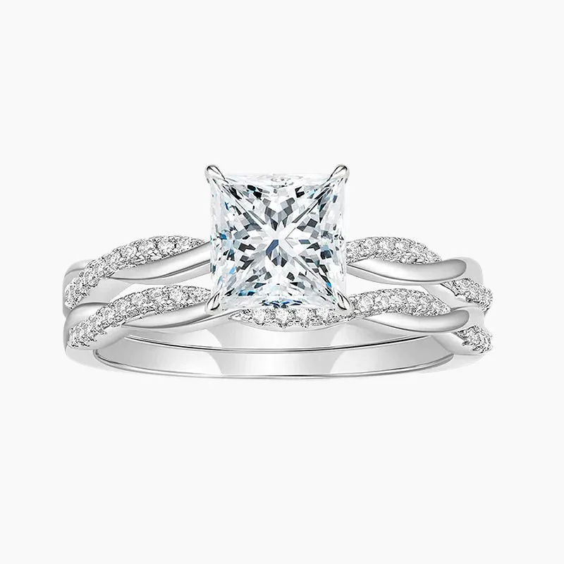 925 Silver Princess Moissanite Wedding Ring