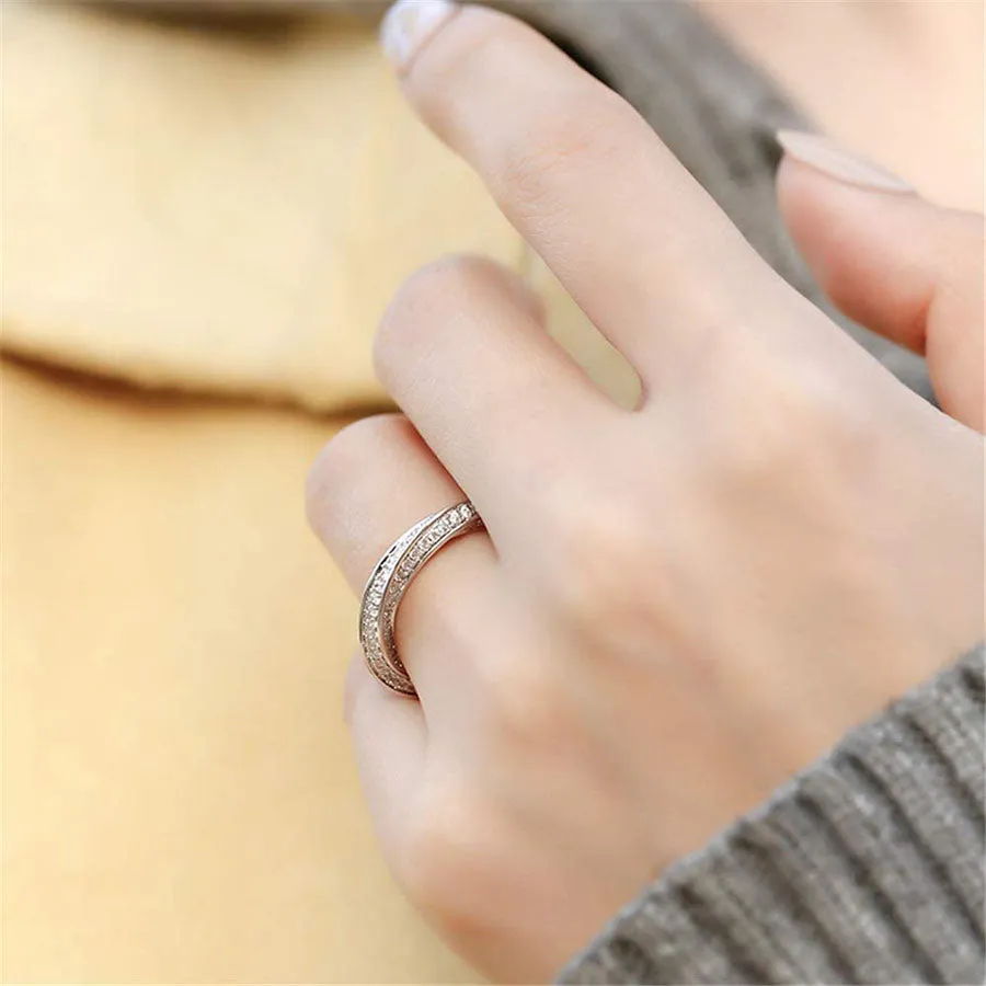 925 Sterling Silver Twisted Gems Ring