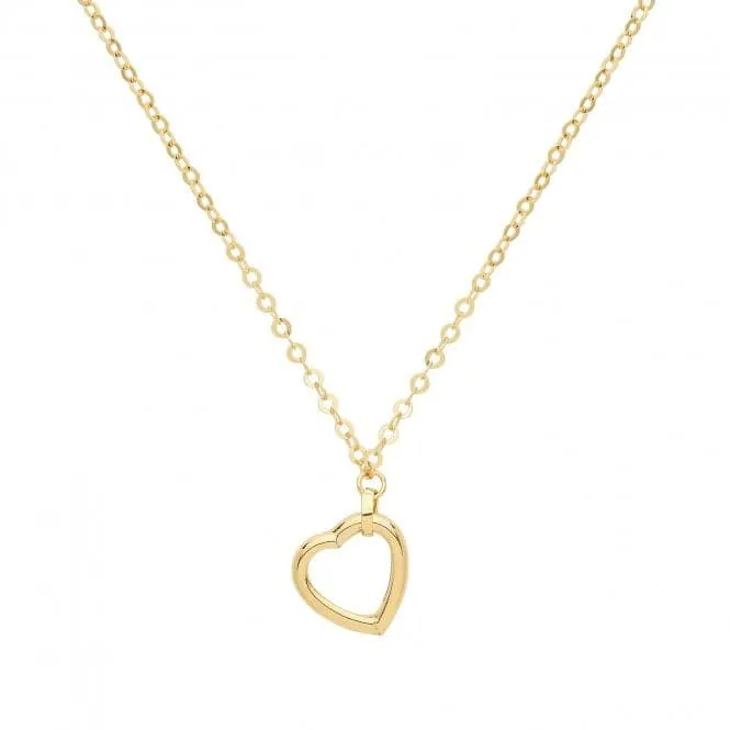 9ct Yellow Gold Minimalist Pendant Heart Necklet NK371