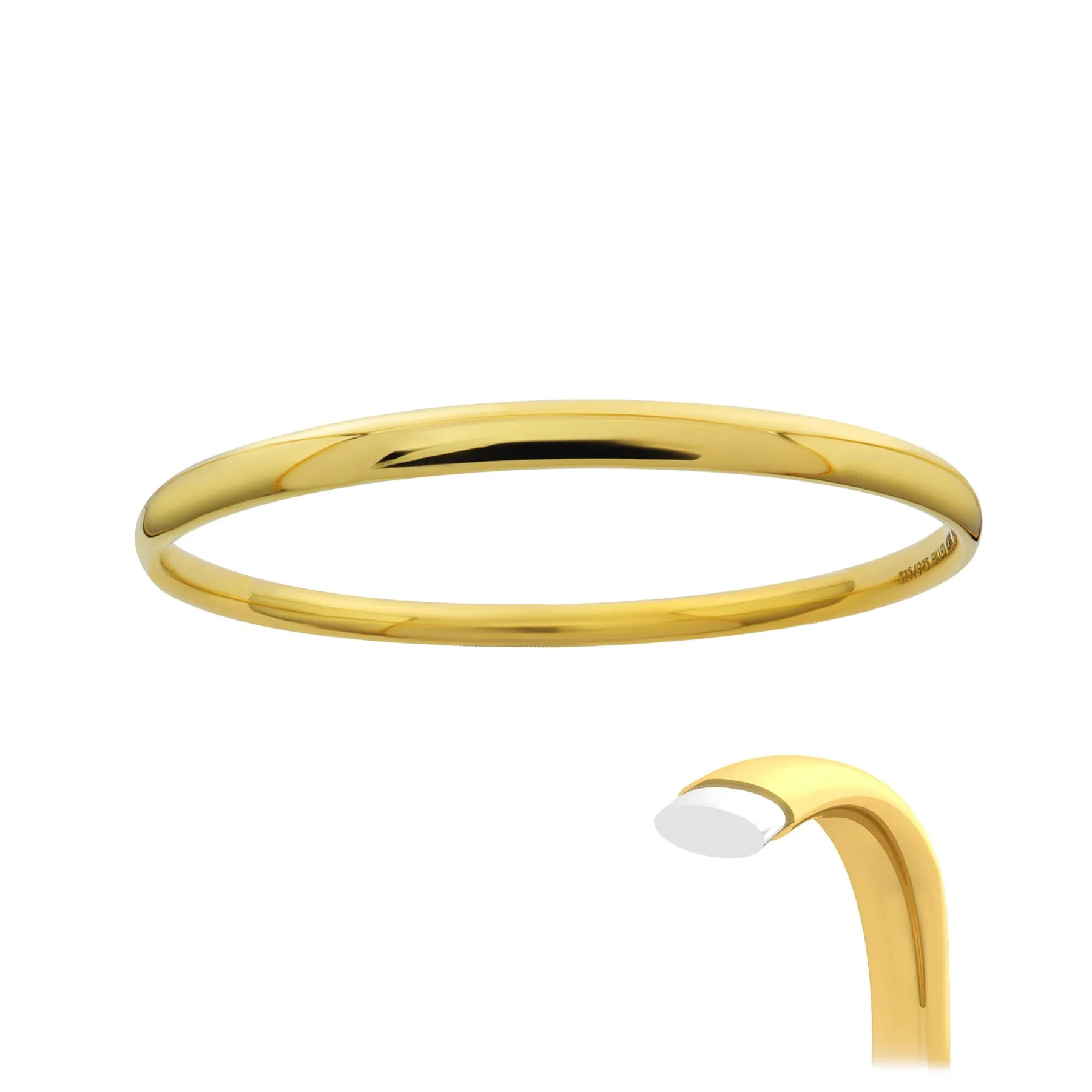 9K Gold Silver Filled Wide 4.5mm Bangle - 20728205