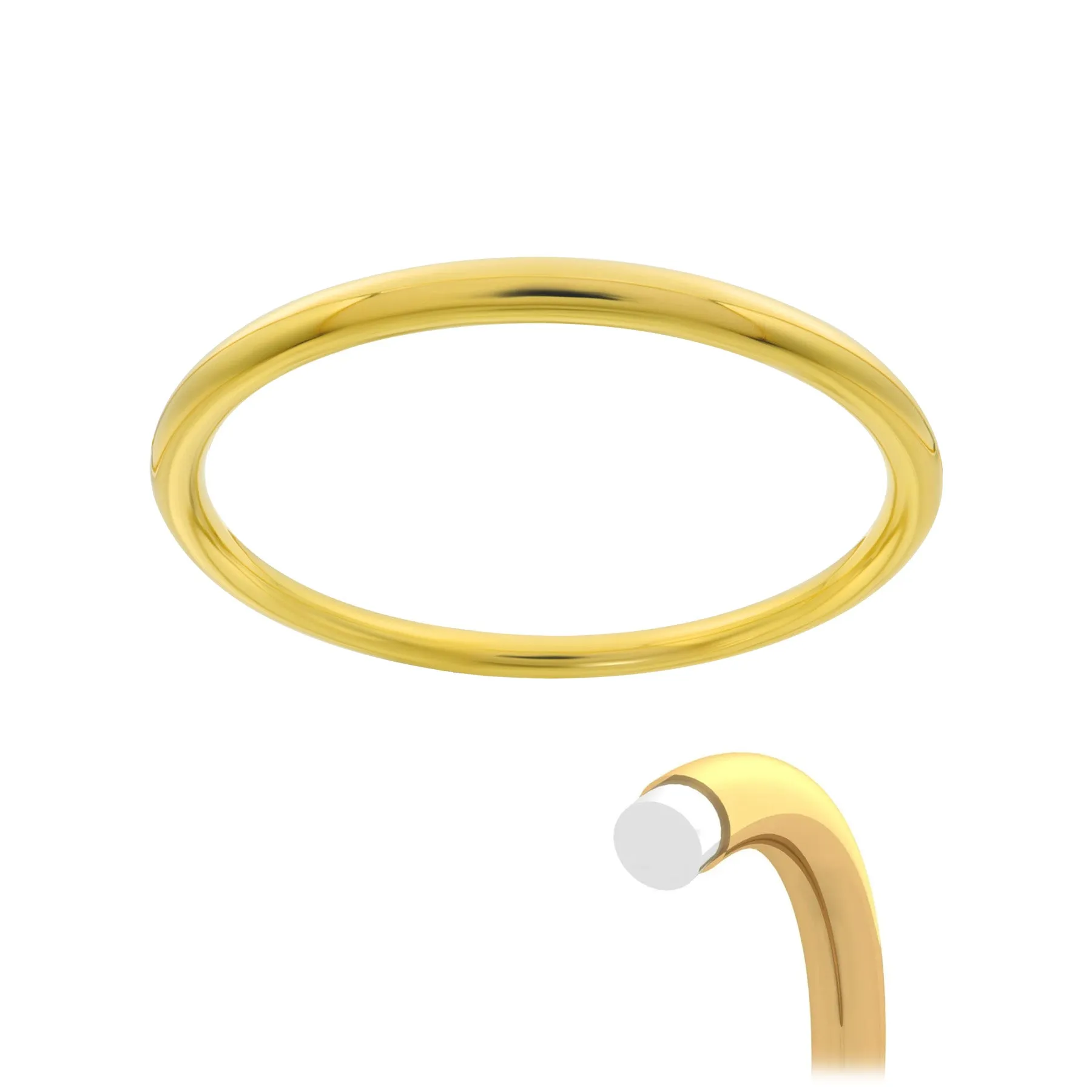 9K Gold Silver Filled Wide 5mm Bangle - 20661281