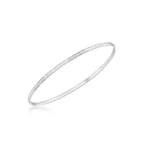 9K White Gold 2.5mm Diamond Cut Bangle