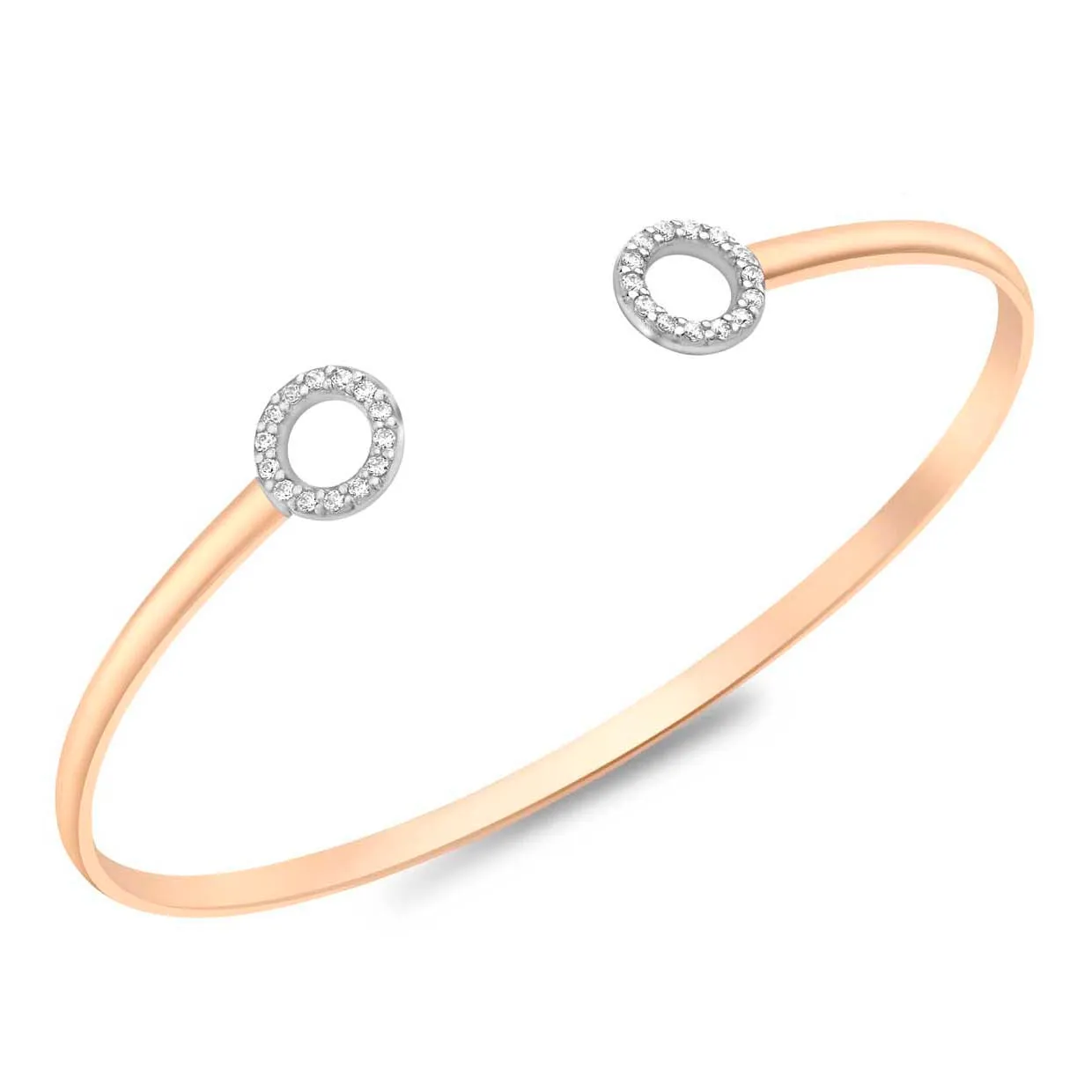 9K Yellow Gold Cubic Zirconia Circle Bangle