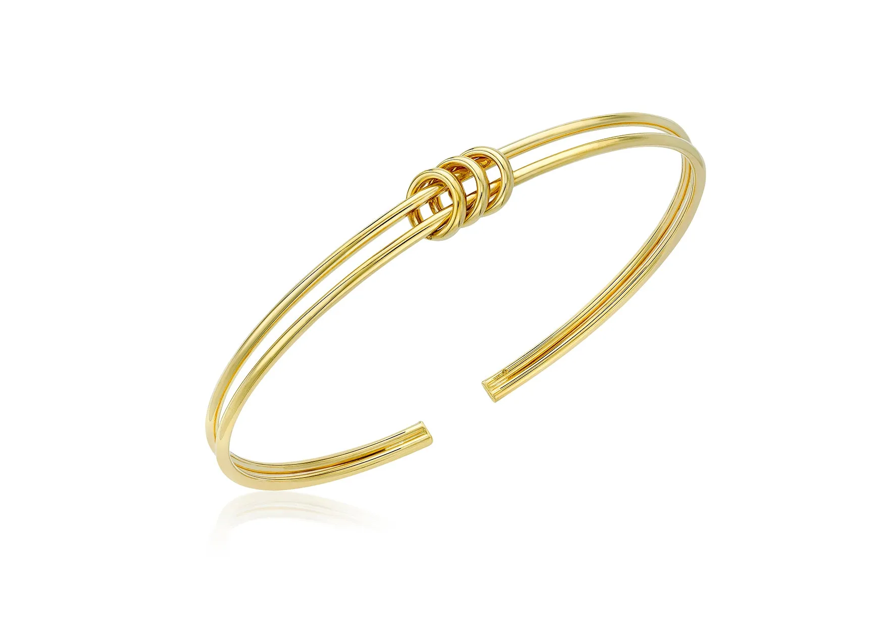 9K Yellow Gold Triple Ring Bangle