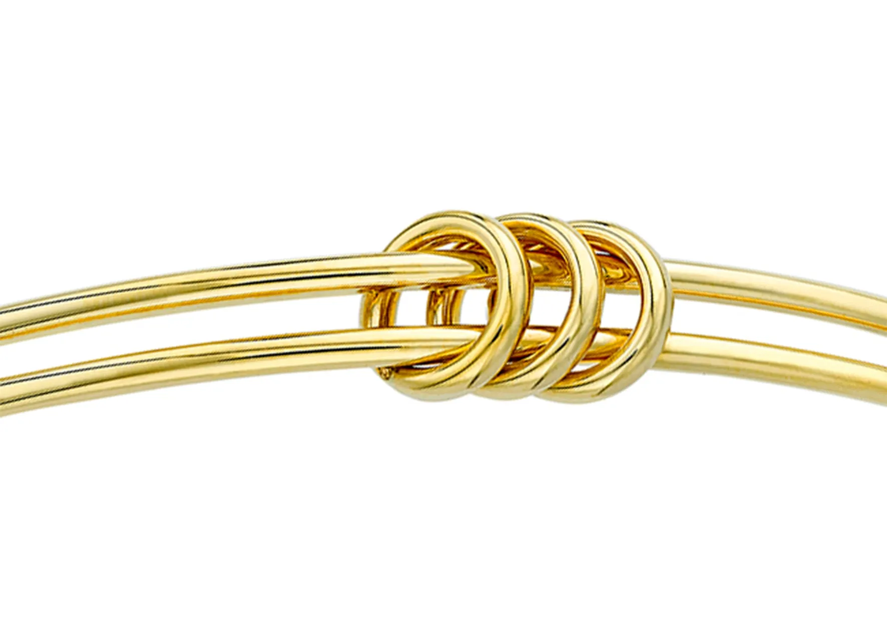 9K Yellow Gold Triple Ring Bangle