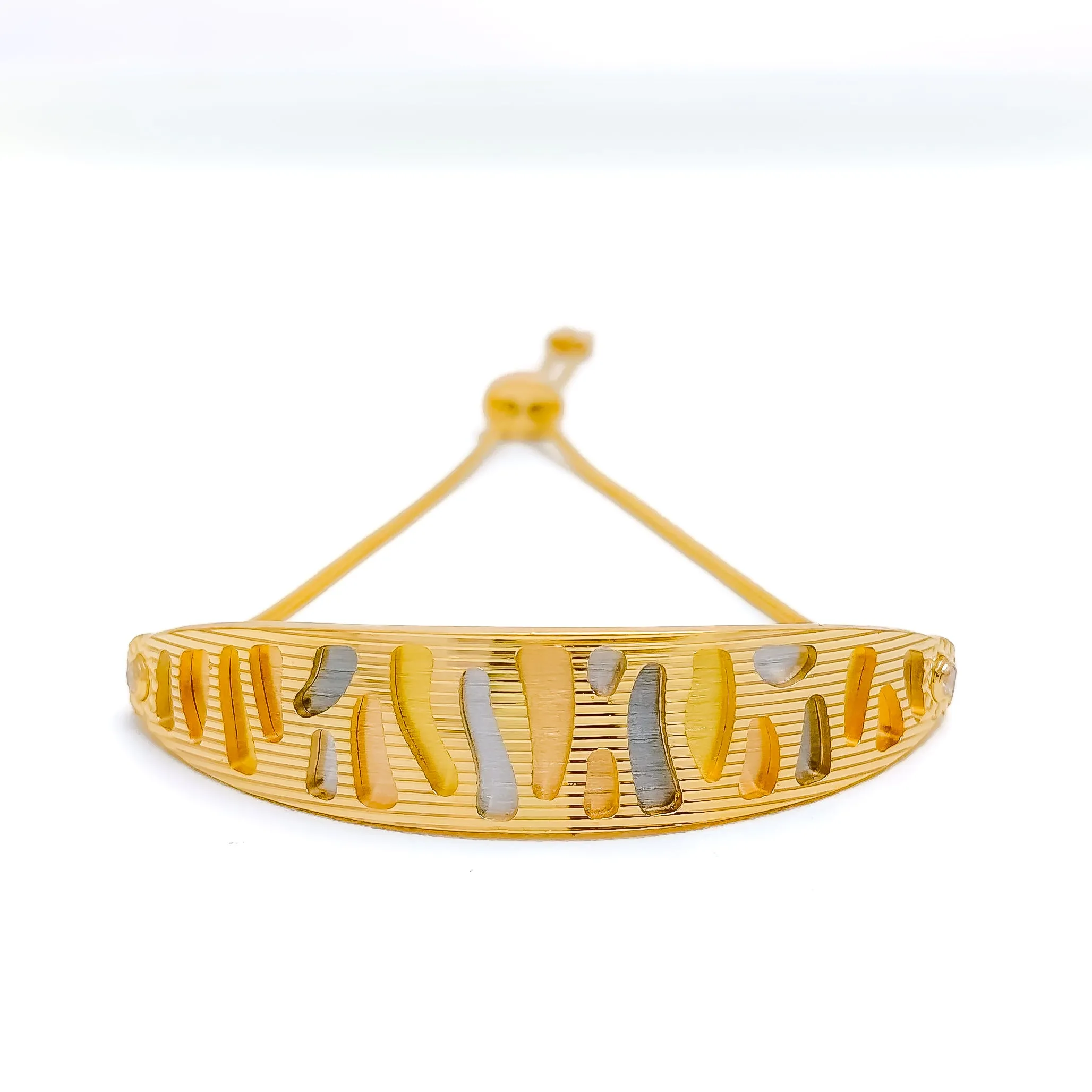 Adjustable Posh Cutout 22k Gold Bolo Bracelet