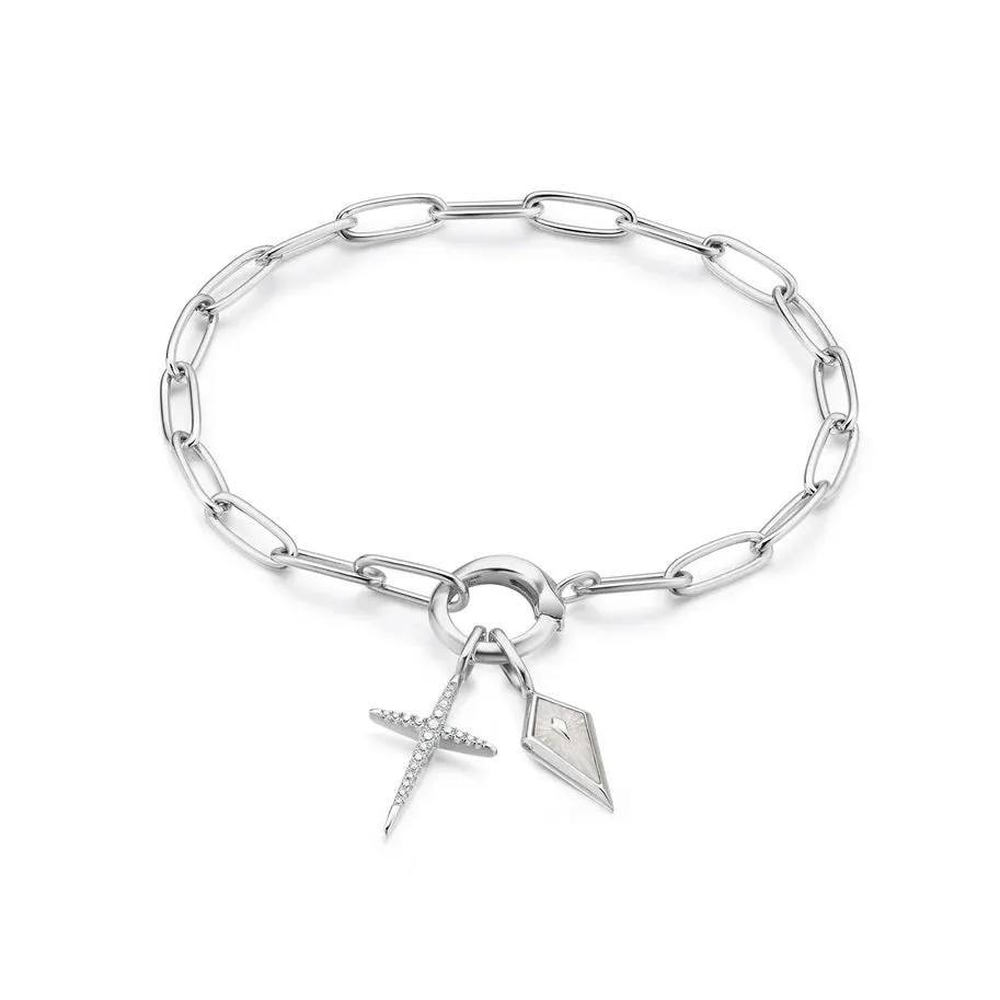 Ania Haie Silver Link Charm Chain Connector Bracelet B048-01H