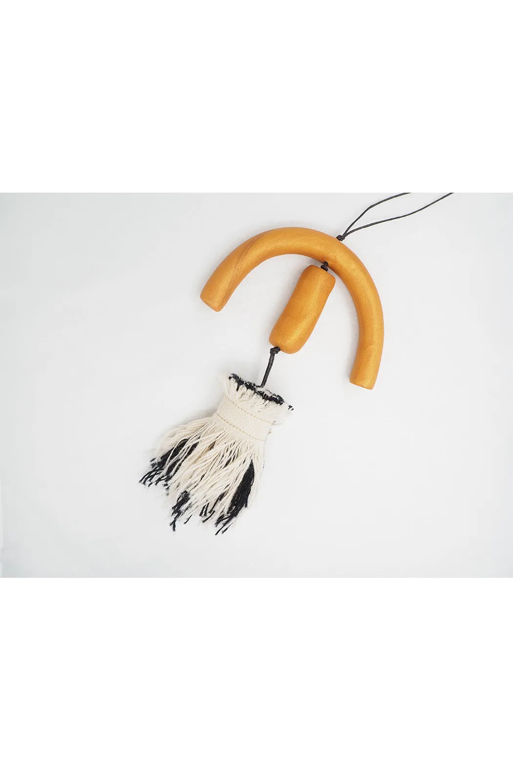 Arched Sky Tassel Necklace in Mustard