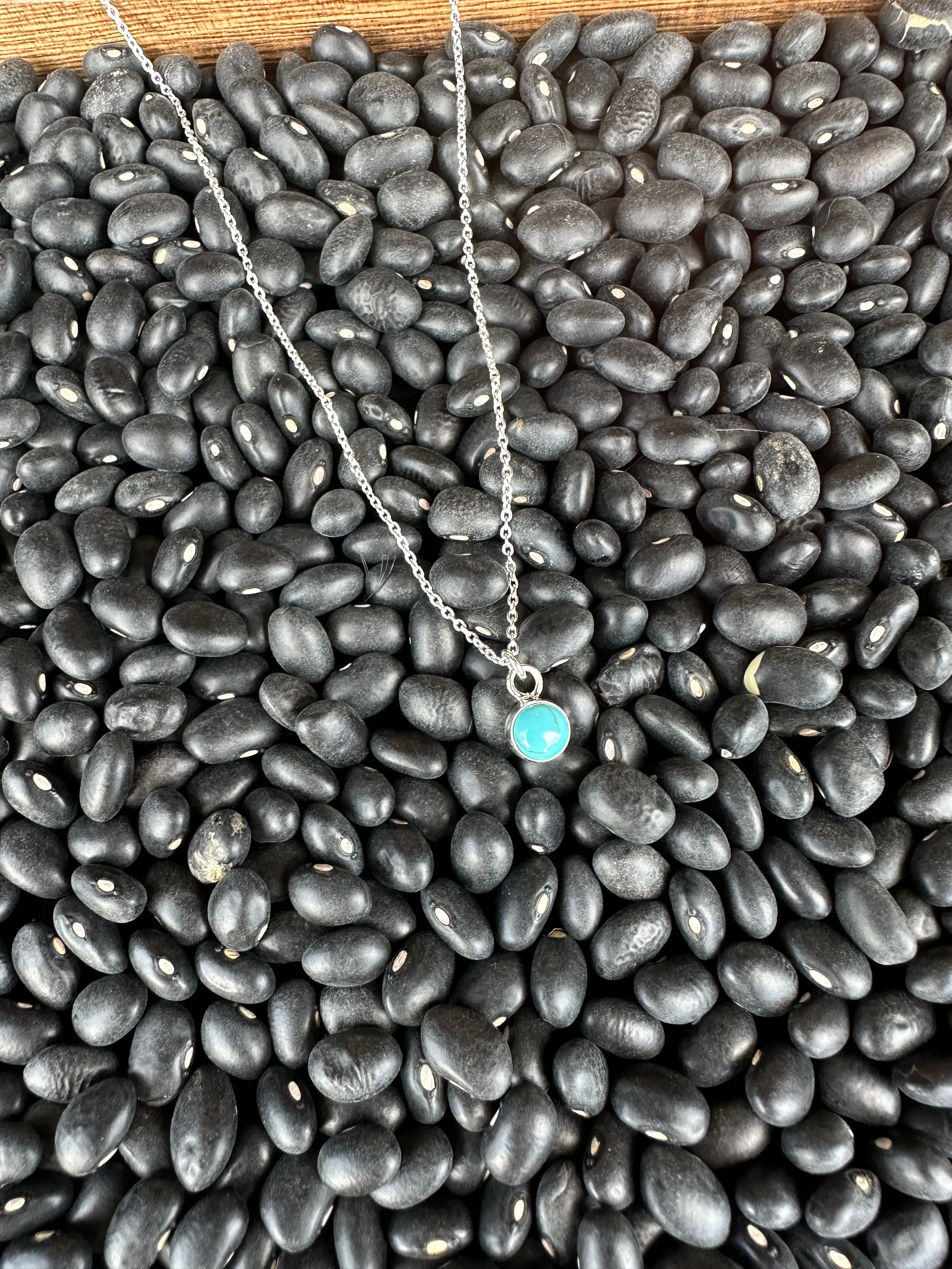 Authentic Tiny Turquoise Charm Necklace