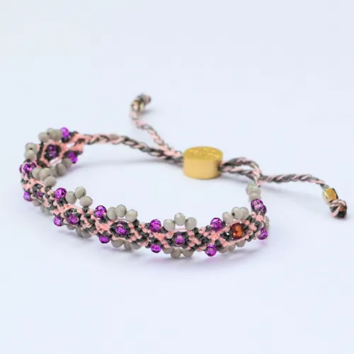 Bali Friendship Lei Bracelet - Pink Rose