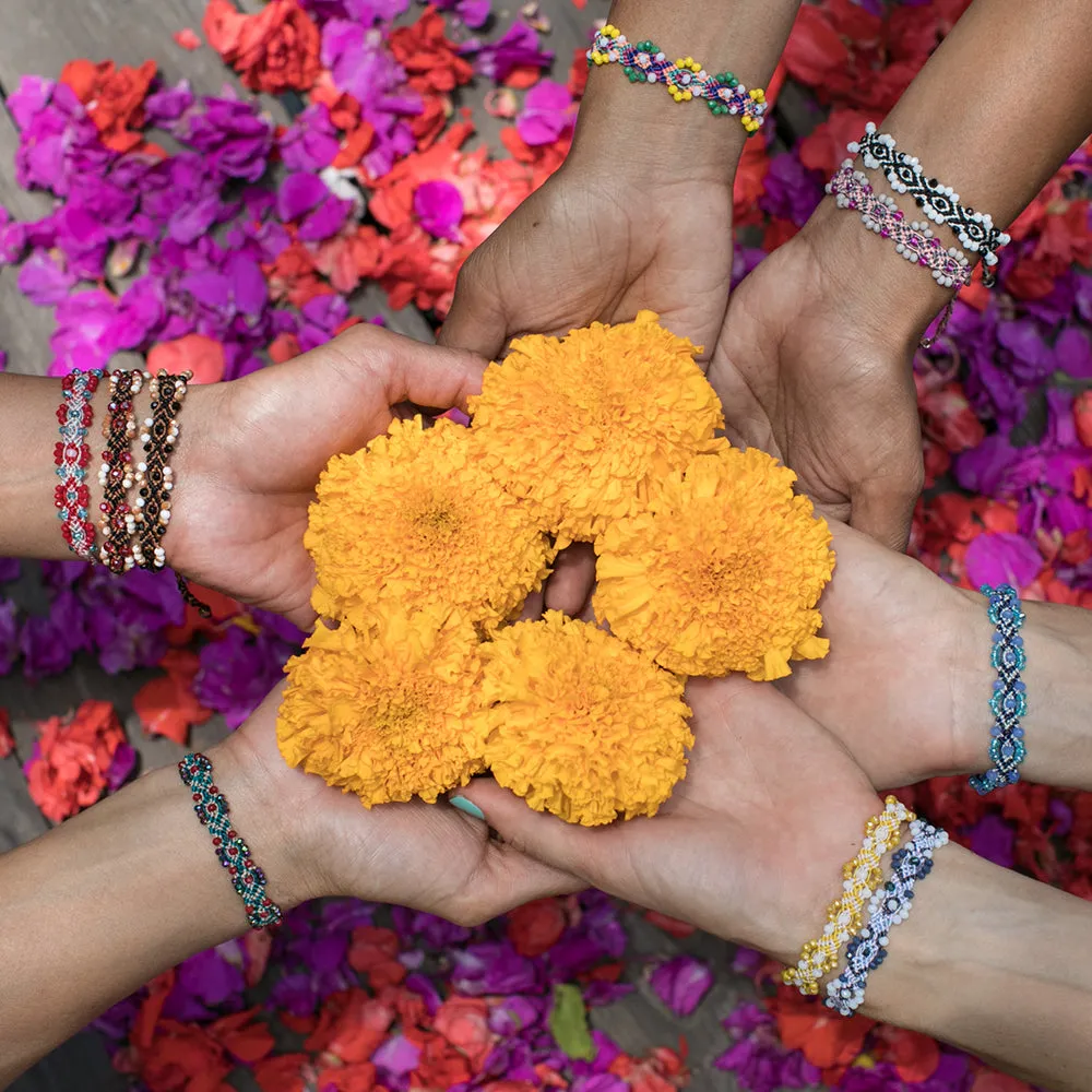 Bali Friendship Lei Bracelet - Pink Rose