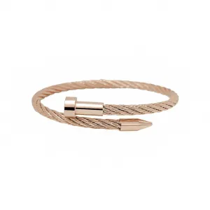 BG004RG B.Tiff Rose Gold Pointe Cable Bangle Bracelet