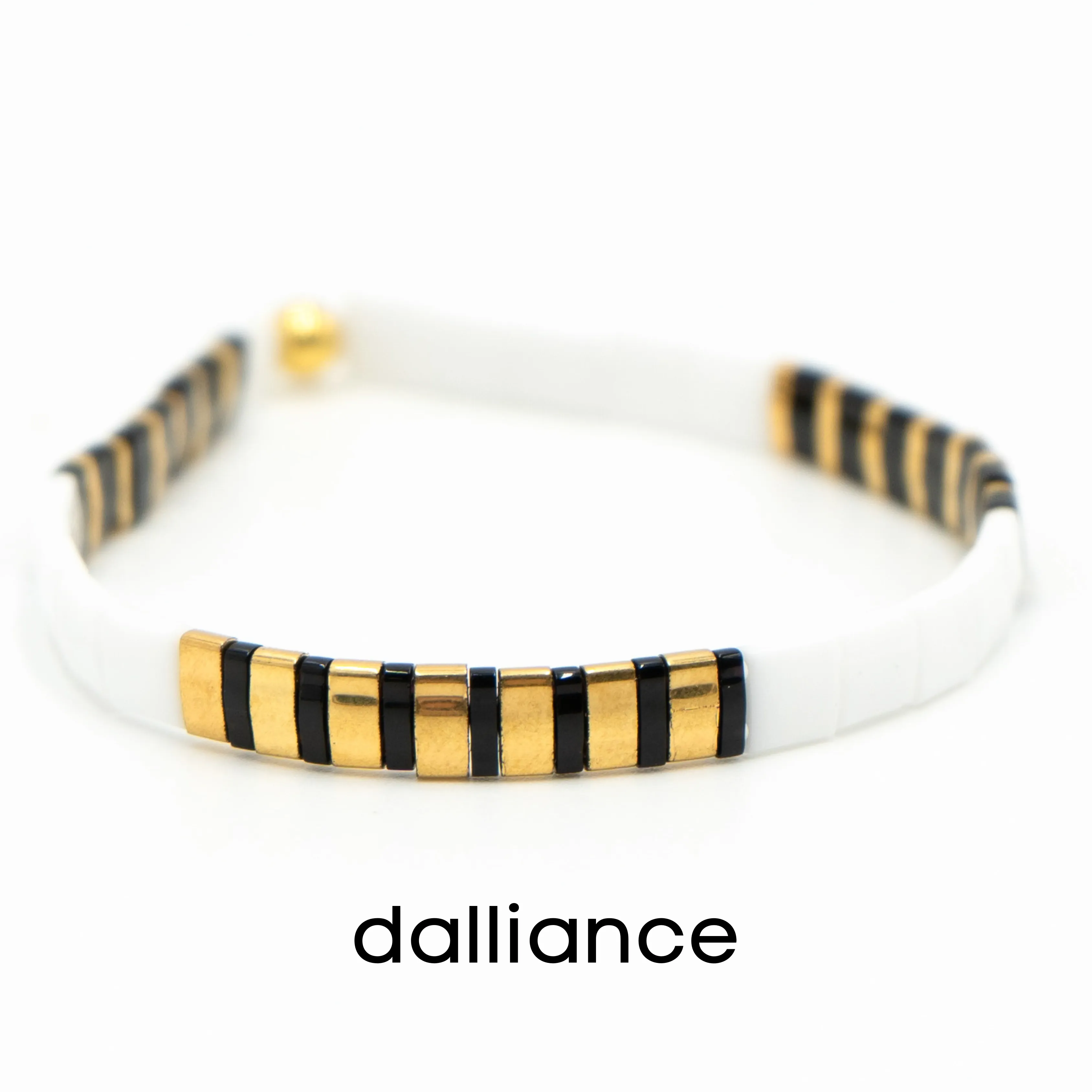 BLACK & GOLD - Tila Bead Bracelets