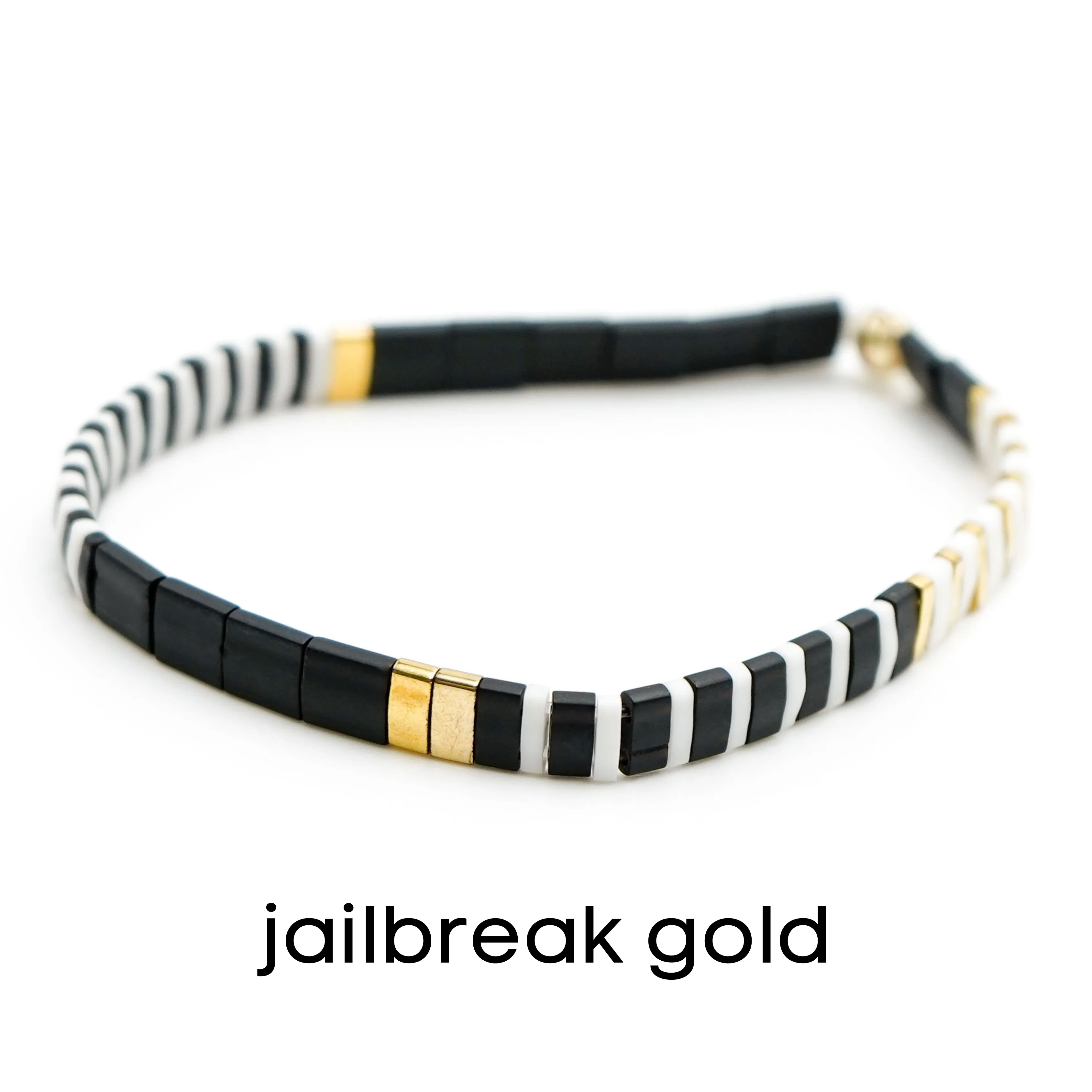 BLACK & GOLD - Tila Bead Bracelets