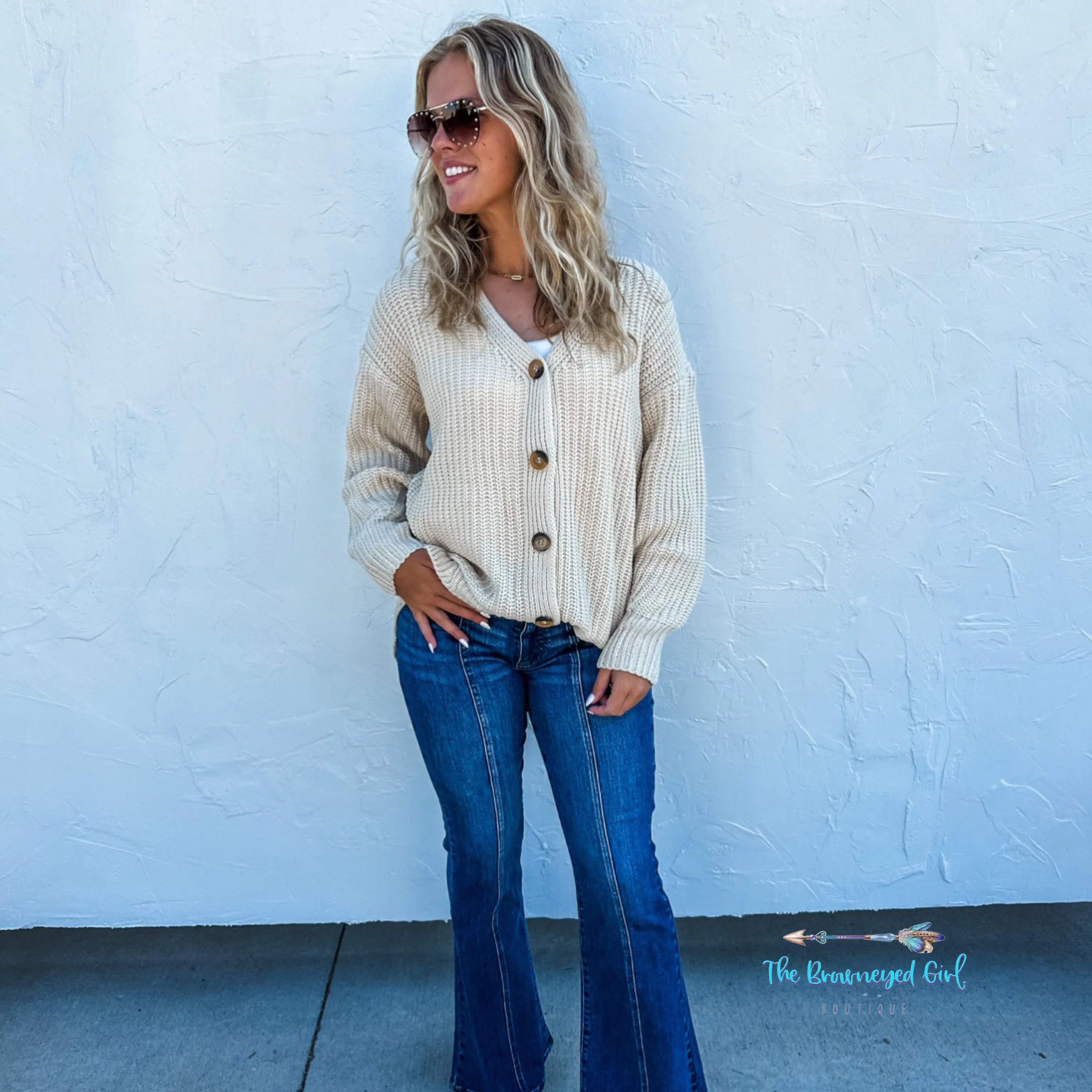 Blakeley Cooper V-neck BoyFriend Sweater Cardigan