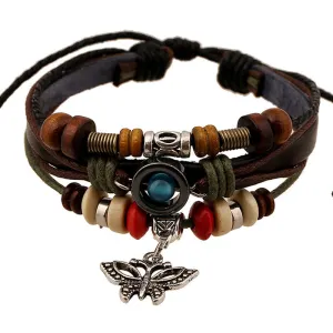 Butterfly Handmade Woven Leather Bracelet