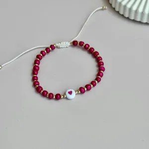 Cherry Red Heart Bracelet