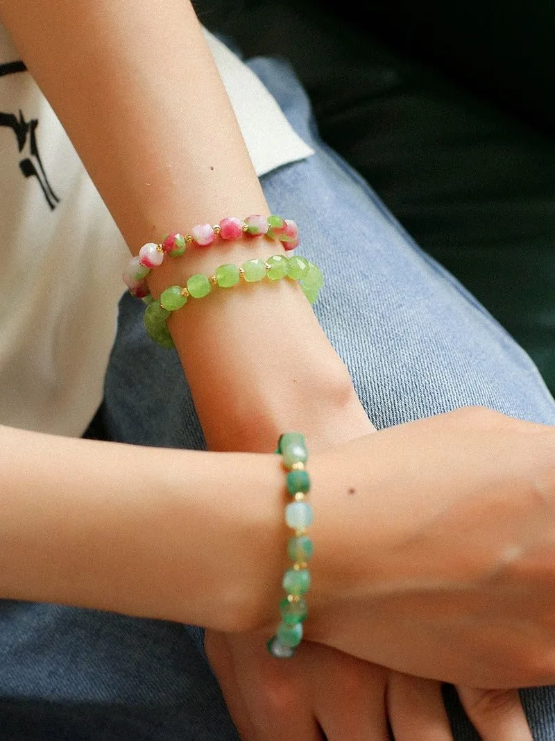 Colorful Dopamine Candy Tourmaline Beaded Bracelet