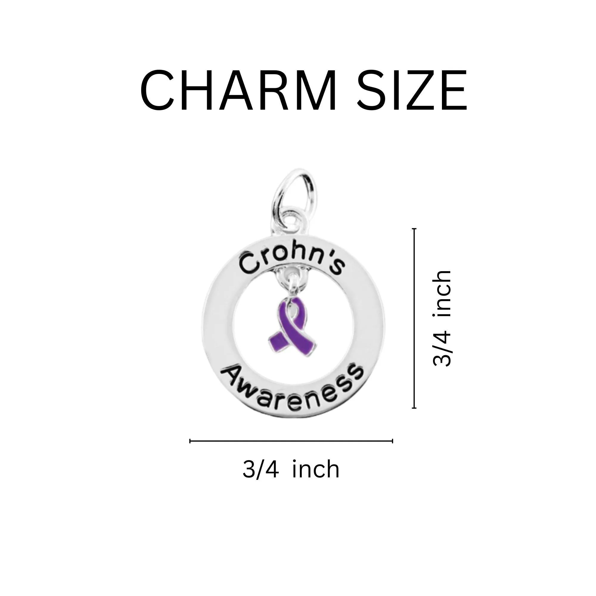 Crohn's Awareness Round Charm Necklaces