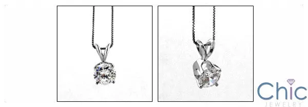 Cubic Zirconia Cz .50 Round Solitaire Pendant