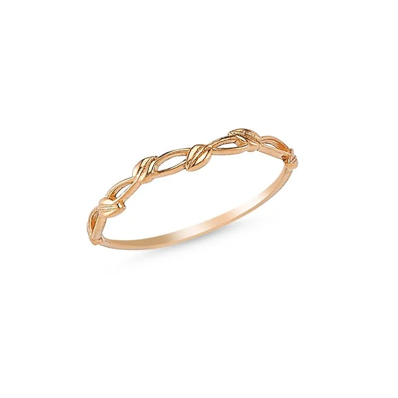 Dainty Delicate Simple Ivy Silver Ring in Rose Gold