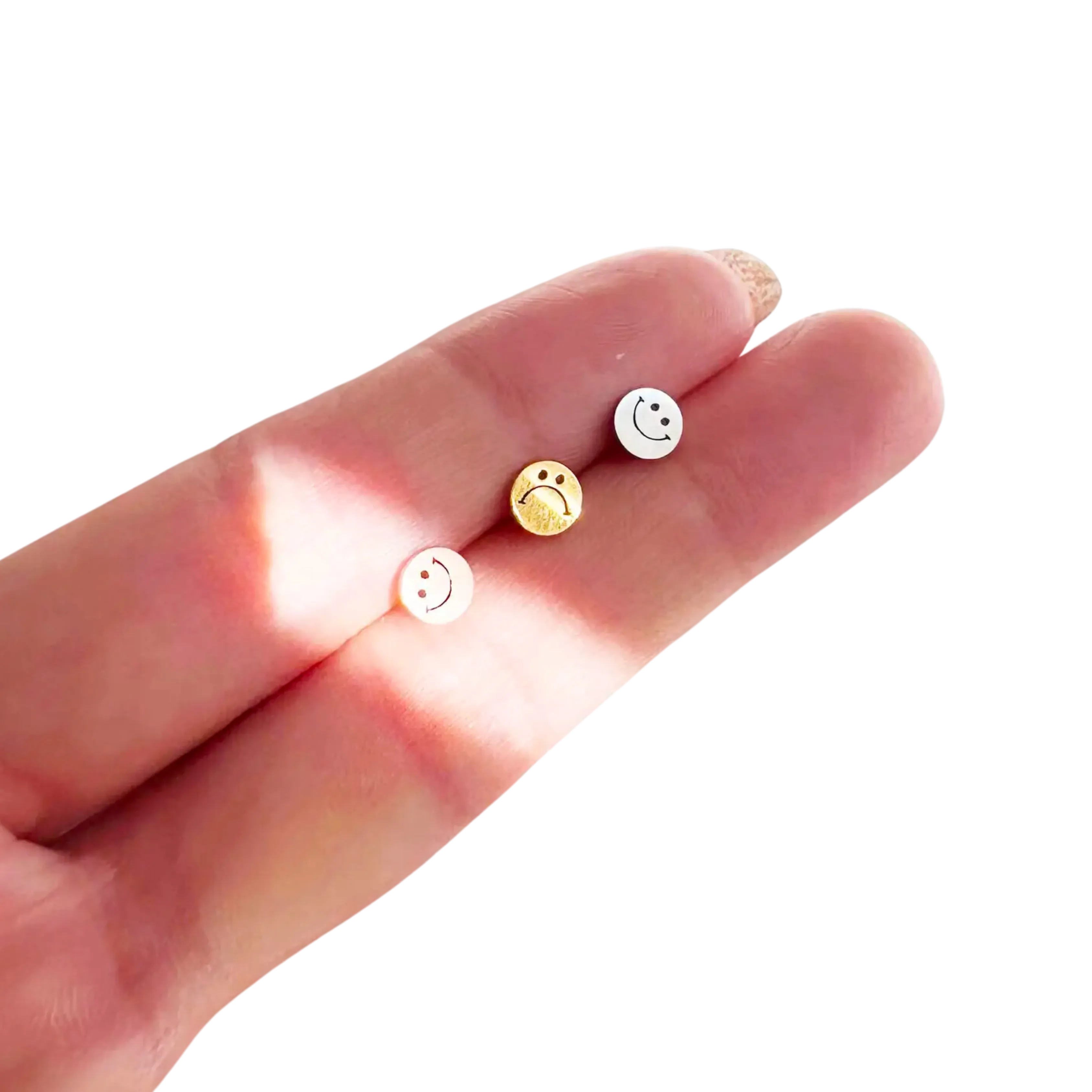 Dainty Little Tiny Things Happy & Sad Smileys Earrings