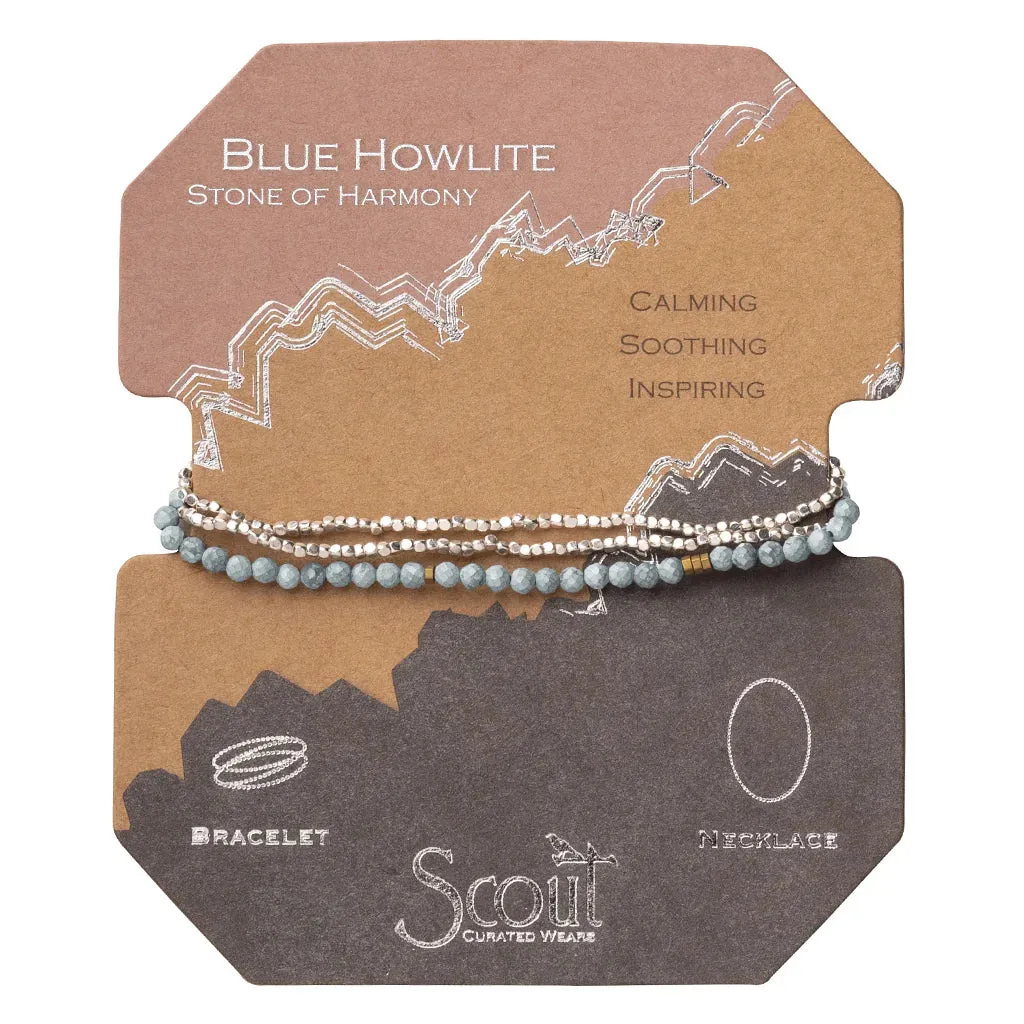 Delicate Stone Bracelet/ Necklace | Howlite/ Silver