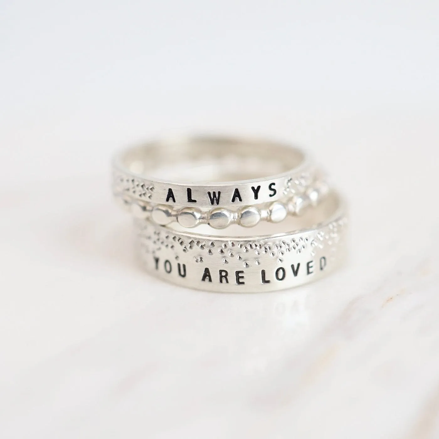 Diamond Dusted Accented Narrow Remembrance Inspiring - Always